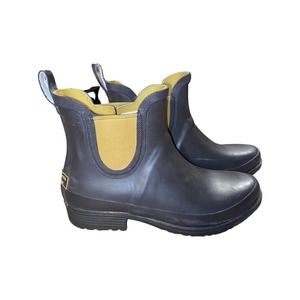 LL BEAN Wellies Gray Green Camo Ankle Rain Boots #300364 Womens Size 8 NICE